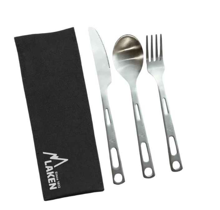 SET DE CUBIERTOS PRO DE ACERO CON FUNDA - LAKEN