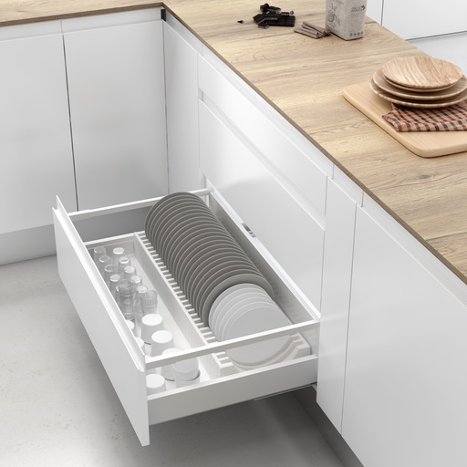 [48111300] SOPORTE PLATOS ABS BLANCO 150Dx85Hx270L - MENAGE CONFORT 